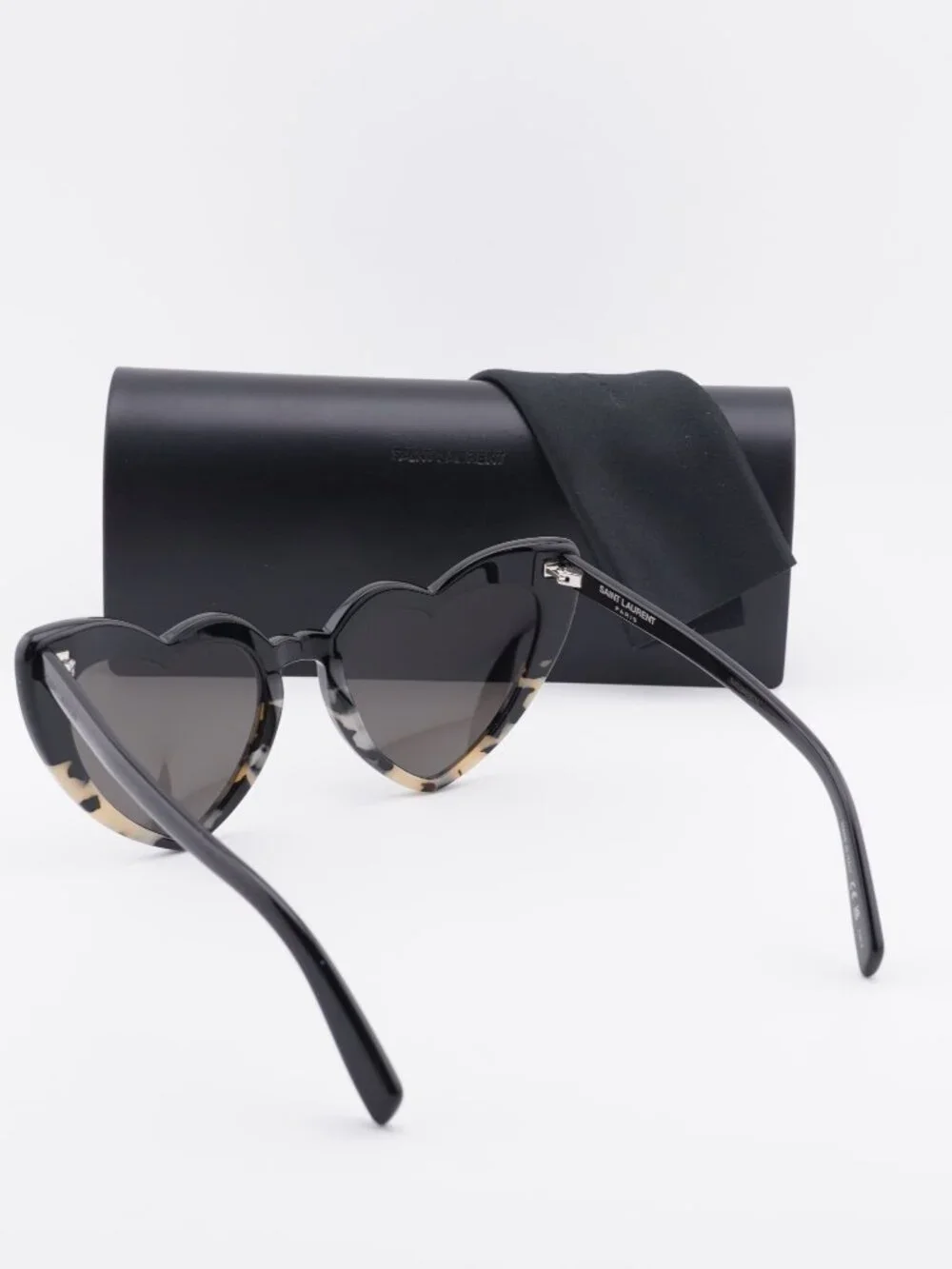 Saint Laurent SL181 LOU LOU 012 Geometric Sunglasses - Black/Grey Havana / Grey